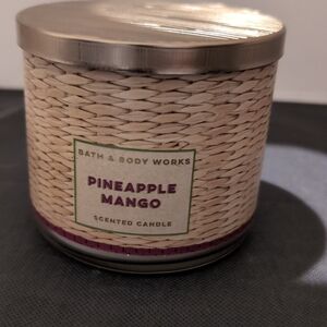 Bath & Body Works Pineapple Mango Scented Candle - Cream and Purple